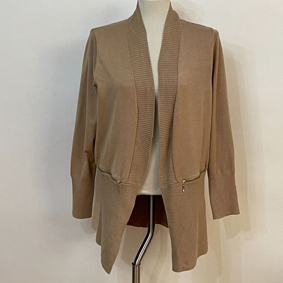 Magaschoni Cardigan Sweater X-Large Beige - Picture 1 of 8